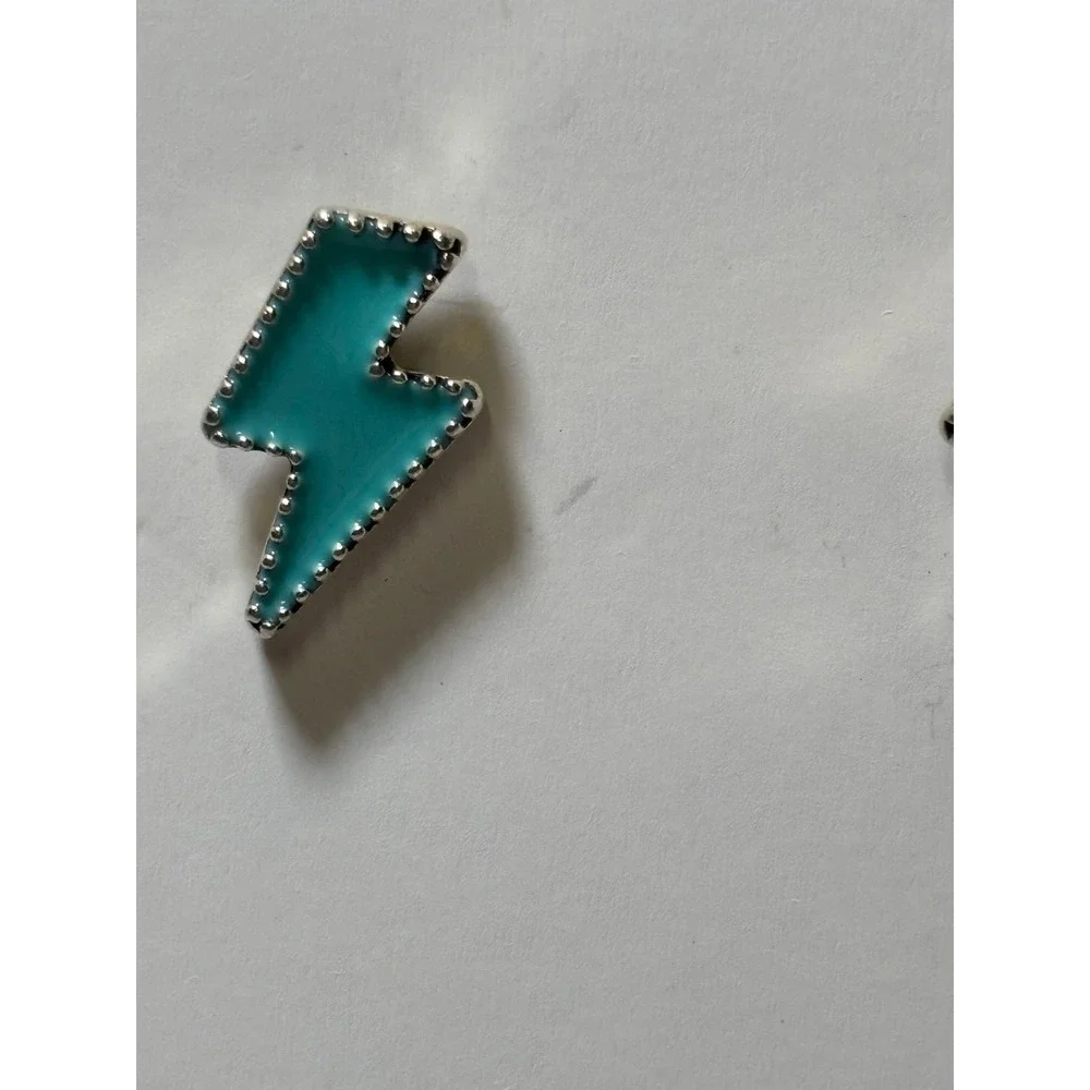 #13. Faux Turquoise Lightning Bolt Stud Earrings